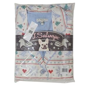 PJ Salvage Flannel Pajama Set Hearts Women Large Multi Top & Pants NWT ❤